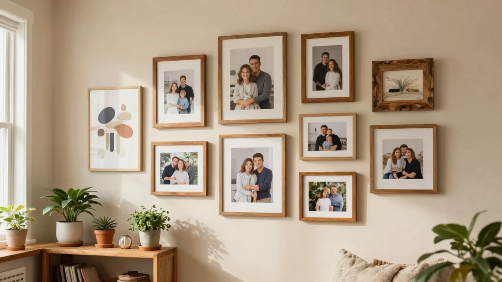 12 Natural Wood Frame Gallery Wall Concepts for a Warm Space